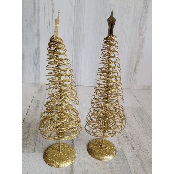 Golden tree glitter star pine xmas Home decor metal - Picture 8 of 9